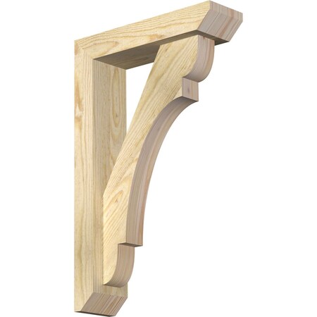 Olympic Slat Rough Sawn Bracket W/ Offset Brace, Douglas Fir, 4W X 14D X 22H